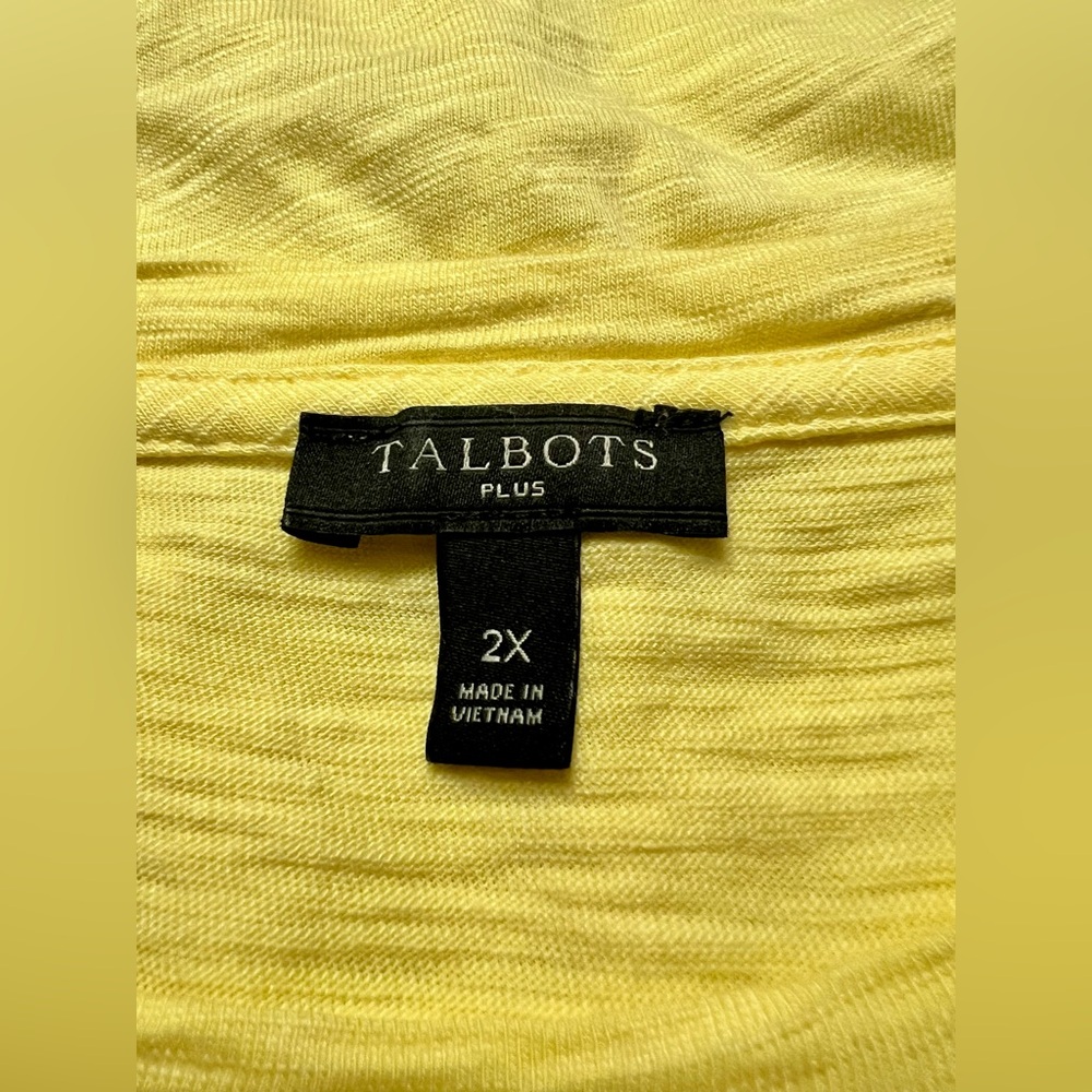 Talbots Sunny Yellow Short Sleeve Tee - Picture 4 of 8